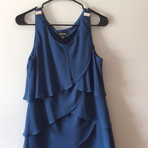 Blue knee length dress